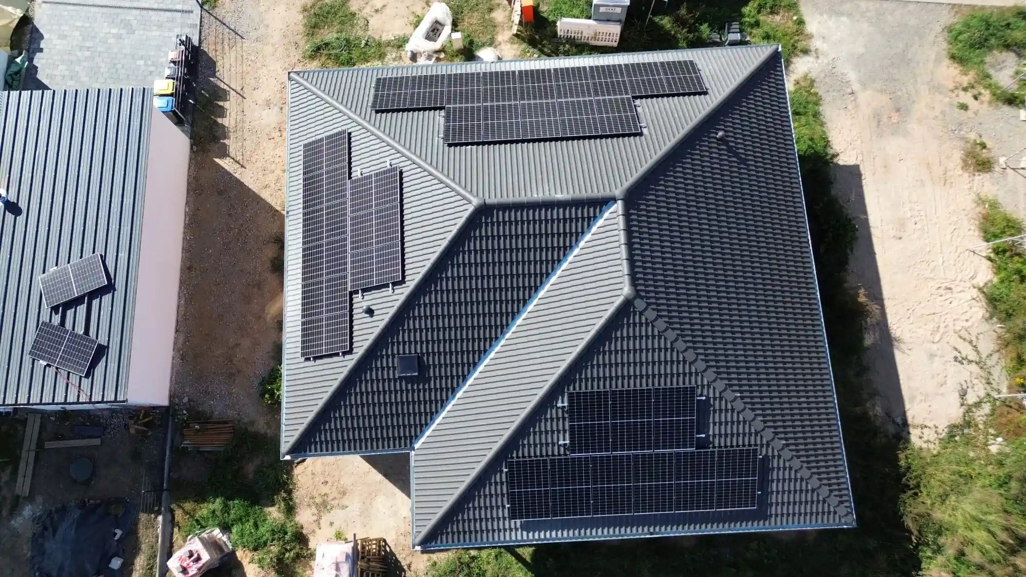 Photovoltaik Anlage Drohnenaufnahme